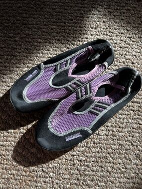 Purple Water Shoes with Black Trim
